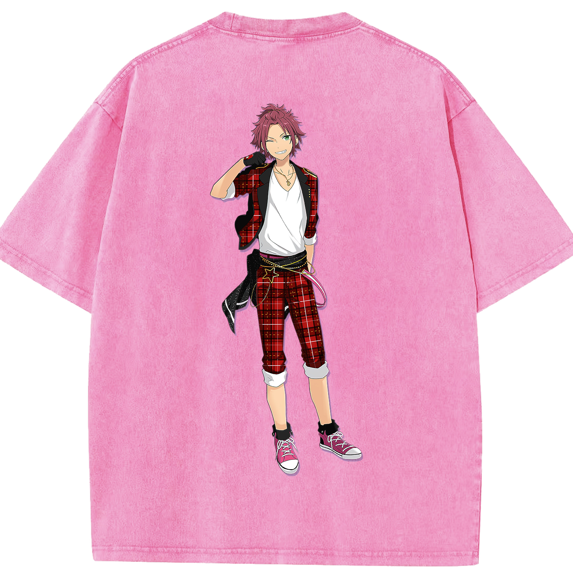 （画像用） あんさんぶるスターズ! Ensemble Stars 綿100% ヴィンテージ風 半袖Tシャツ（背面プリント）